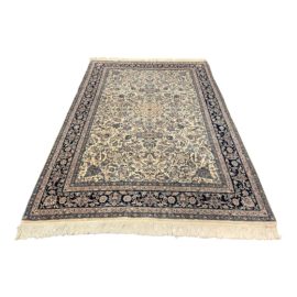 Vintage Sino Kashan Handknotted Wool Rug - 6′1″ × 9′10″