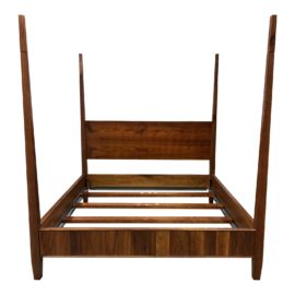 Eastern King Mdm Studio Custom Walnut Poster Bed Frame. Original Price: $6,000