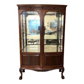 Vintage Mahogany Wood + Glass Display Cabinet