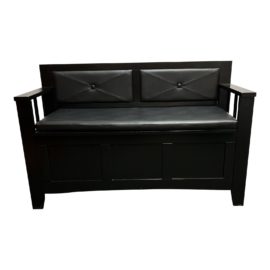 Transitional Black Storage Entry Bench