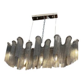 Lustre Elegance Argentie Art Deco Style Chainmail Six Light Chandelier. Original Price: $625