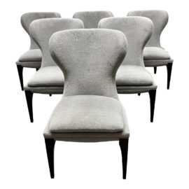 Gregorius Pineo Bowie Royal Light Gray Alpaca Dining Chairs, Set of 6. Original Price: $26,371