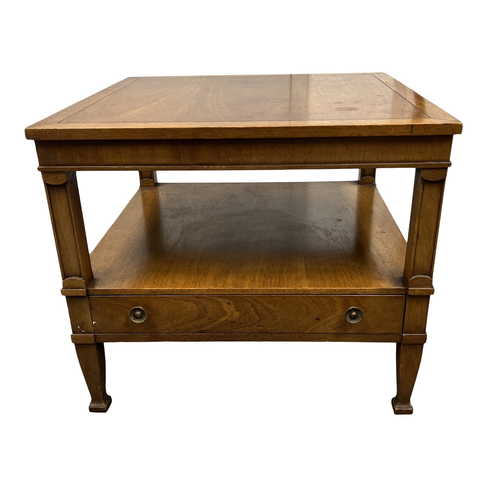 Drexel Heritage Wood Two Tier Side Table - Design Plus Gallery