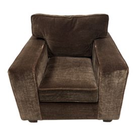 J.M. Frank Style Modern Contemporary Brown Mohair Lounge Chair
