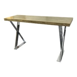 Modern Style X-Base Chrome + Veneer Console