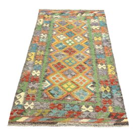 Rug Master Handmade Multicolor Diamond Pattern Kilim Rug - 4′2″ × 7′2″