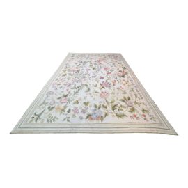 Vintage Needlepoint Area Rug - 9′2″ × 11′11″