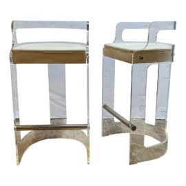Hill Manufacturing Lucite Barstools, a Pair