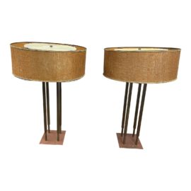 Stiffel Mid Century Style Brass Table Lamps - a Pair