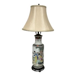 Mid 20th Century Porcelain Asian Style Table Lamp