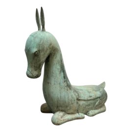 Vintage Outdoor Deer Patina Statuary