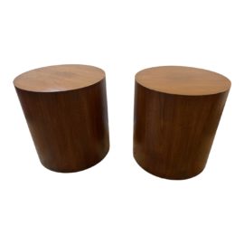 Contemporary Pair of Round Side Tables