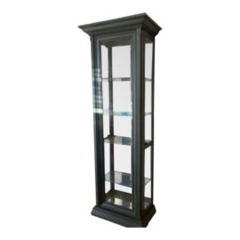 Bassett Furniture Dark Turquoise Glass Display Curio Cabinet