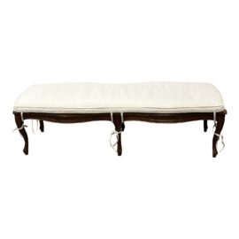 French Country Bergere Cane Bench + Cushion