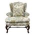 The Portico Collection Jesse's Upholstery Wingback Celadon Floral Chair