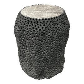Gilles Caffier Hand Pierce Stool + Fur Top 8/40 2013. Original Price: $4,594
