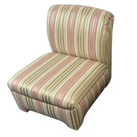 Custom Upholstered Stripe Slipper Chair