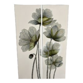 Contemporary Textured Floral Diptych