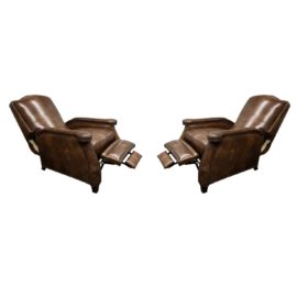 Hancock & Moore Springfield Leather Recliners, a Pair