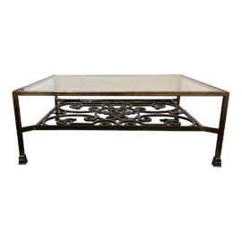 Custom Wrought Iron + Glass Coffee Table