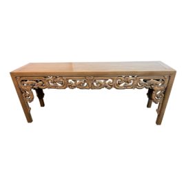 Vintage Chinese Carved Dragon XL Console Table