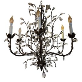 Currey & Company Crystal Bud Six Light Chandelier. Original Price: $2,364