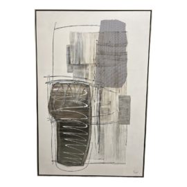 Mesh Master Abstract Mixed Media Black + White Art - Framed