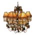 Custom Design Eight Arm Glass Fruit + Shaded Chandeleir. Original Price: $10,000