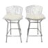 Knoll Harry Bertoia Counter Stools + Fur Seat Pads - a Pair. Original Price: $3,850