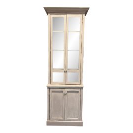 Custom Design Tall Wood + Glass Cabinet