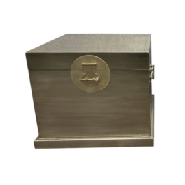 Brownstone Asian Influenced Square Metal Trunk