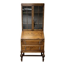 Vintage Two-Piece Wood Secretary Desk