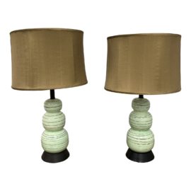 Mid 20th Century Ceramic Sculptural Table Lamps - a Pair
