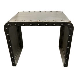 Moti Furntiure Sheridan Industrial Steel Rivet Waterfall Side Table. Original Price: $500