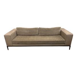 B&B Italia Maxalto Simplice Leather + Suede Sofa, Original Price: $19,426