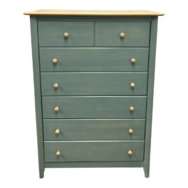 Maine Cottage Teal Wash Six Drawer Highboy