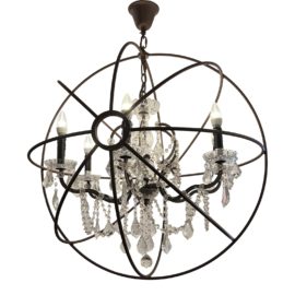 Restoration Hardware Timothy Oulton Foucault's Orb Crystal Six Light Chandelier. Original Price: $3,425
