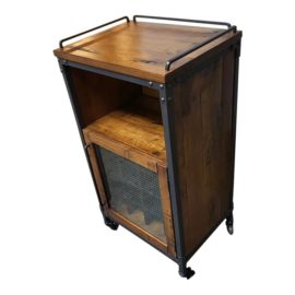 Industrial Style Wood + Metal Bar Cart
