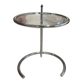 Room & Board Eileen Grey Adjustable Chrome + Glass Side Table. Original Price: $400