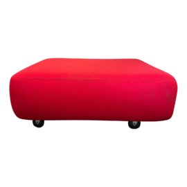 Knoll Cini Boeri Red Ottoman + Casters. Original Price: $2,200