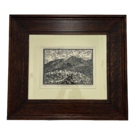 Lithograph Signed + Numbered Landscape - Custom Oak Frame