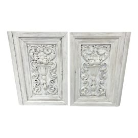White Wash Architectural Molding Diptych