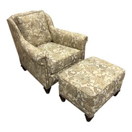 Fine Furniture Design Chair + Ottoman Floral Paisley Design