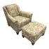 Fine Furniture Design Chair + Ottoman Floral Paisley Design