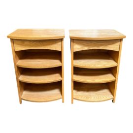 Levenger Oak Nightstands, a Pair. Original Price: $658