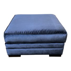 NEW California Sofa Blue Velvet Ottoman. Original Price: $606