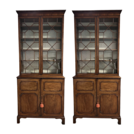 Pair of English George III Mahogany Breakfront Bookcases. Original Price: $90,000