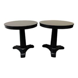 Restoration Hardware Portman Round Side Tables, a Pair