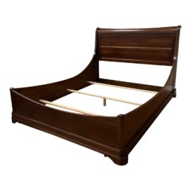 Queen Size Durham Wood Sleigh Bed Frame. Original Price: $1,600