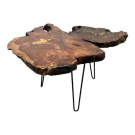 Robert Baker Redwood Burl + Gold Epoxy Side Table/ Coffee Table